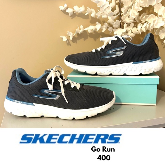 Skechers GO Run 400 Sneakers Grey/Blue Size 9 - Picture 1 of 14